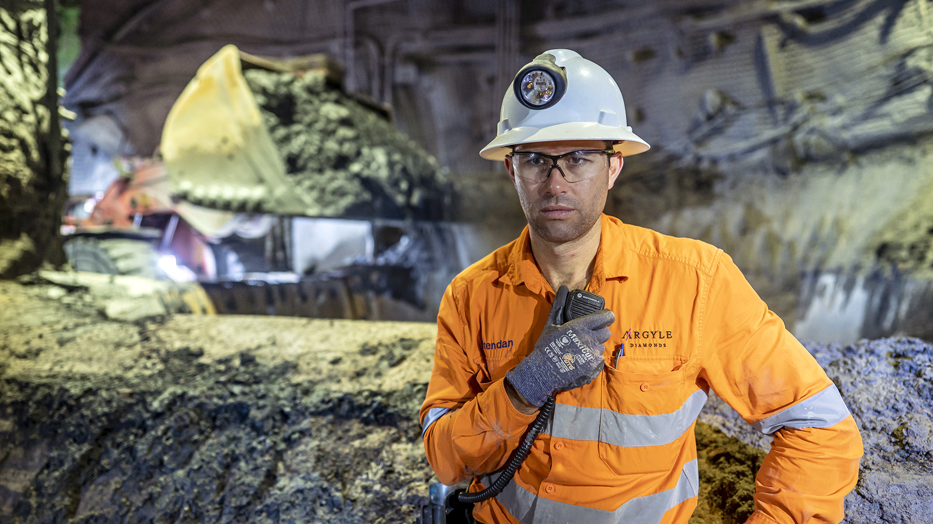 Brendan Murphy, underground mine manager at Argyle, supervises the last tonne of ore after 37 years of operations
