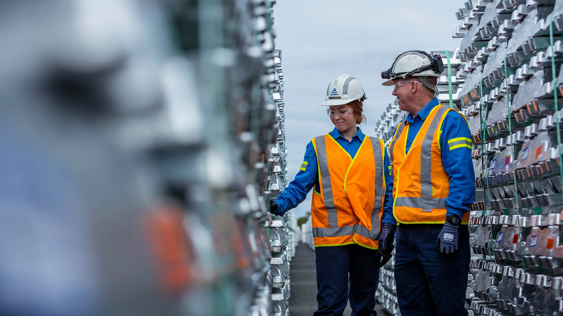 Employees at Boyne Smelters