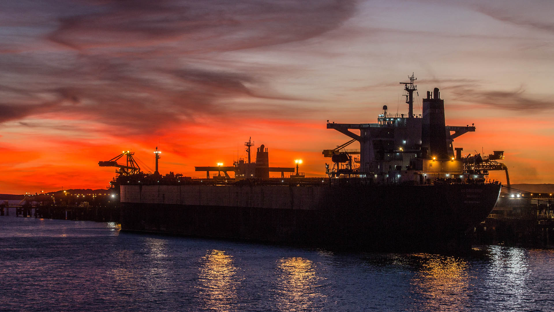 Ship at dusk, Australia