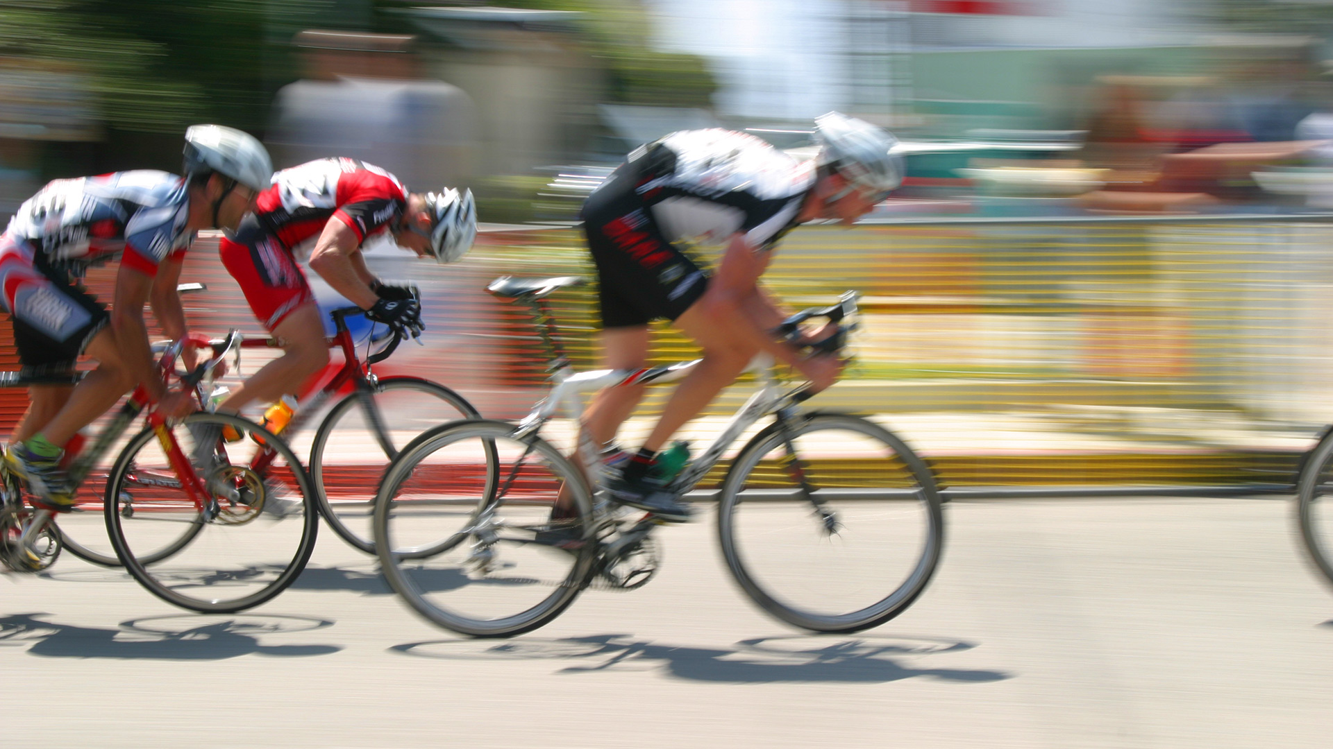 Cyclists racing on the road