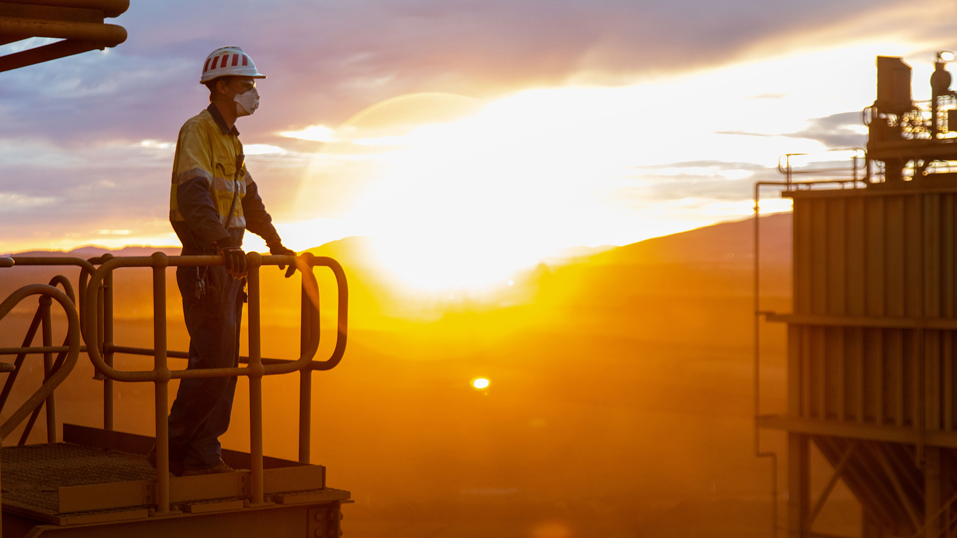 Employee looks out at West Angelas, Pilbara