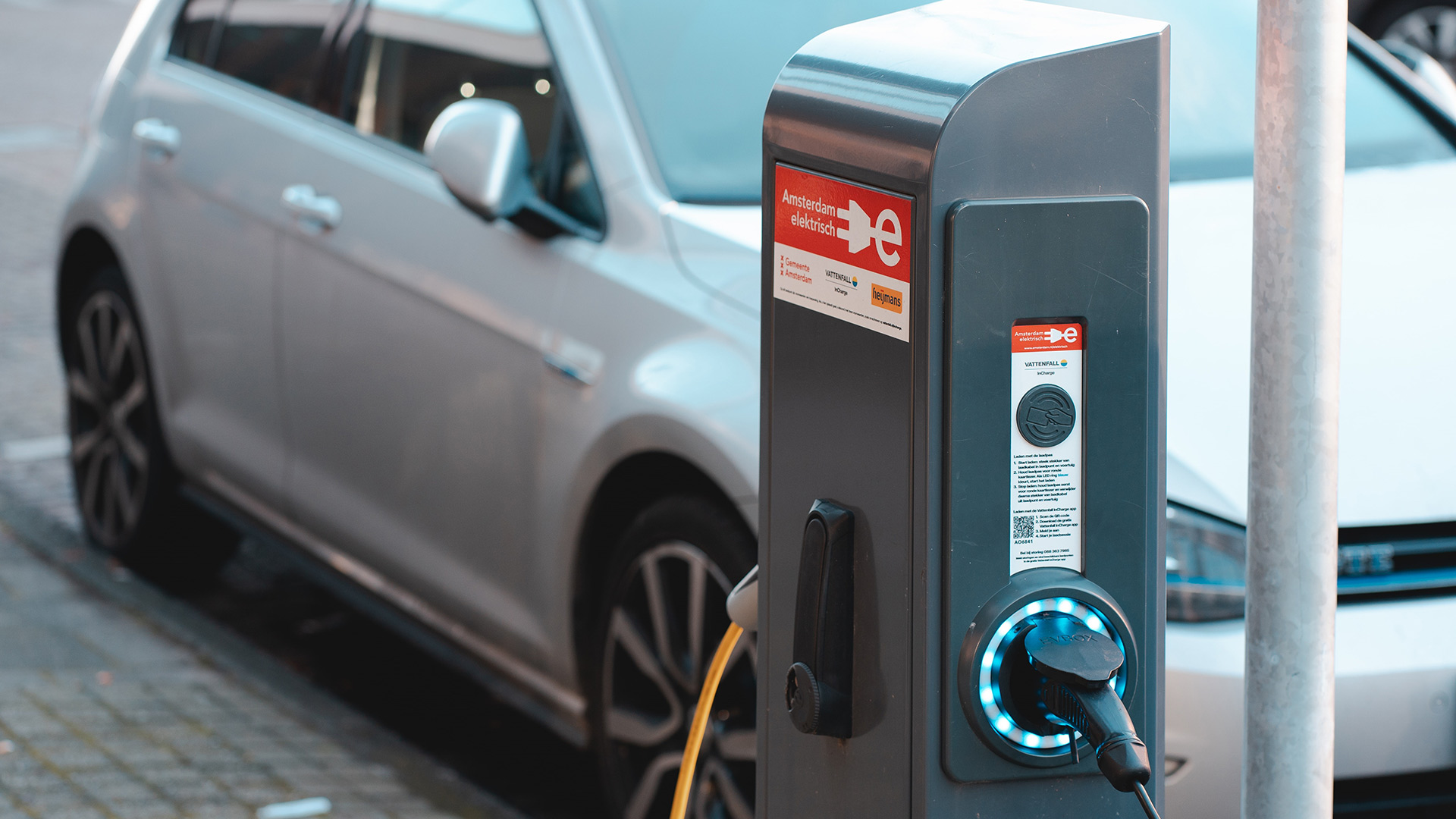 Electric vehicle at charging station