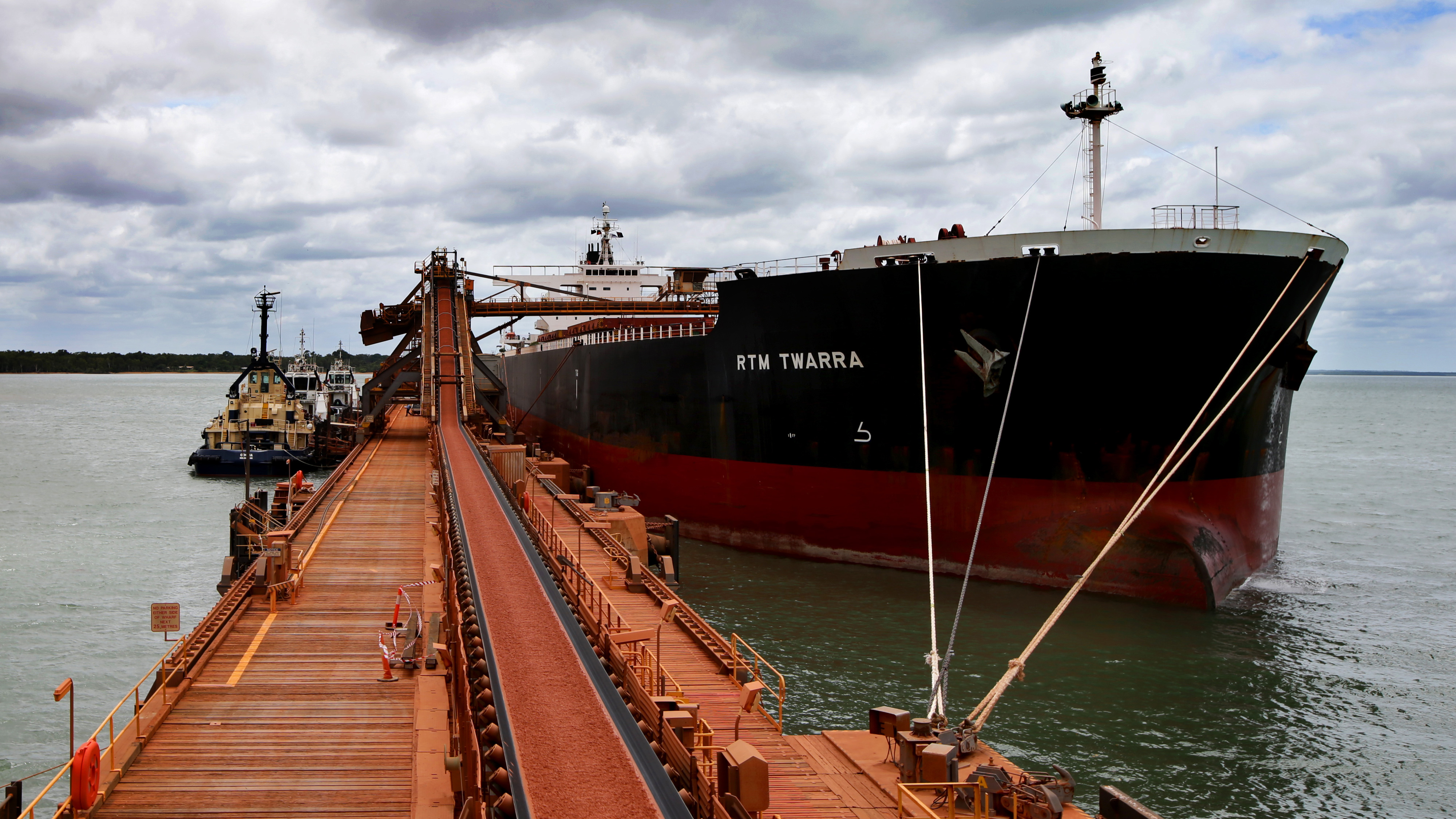 Ship berthed at Weipa port